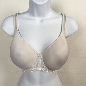 Bali Comfort Revolution Womens Bra 38DD Underwire White Lace Accent Lined